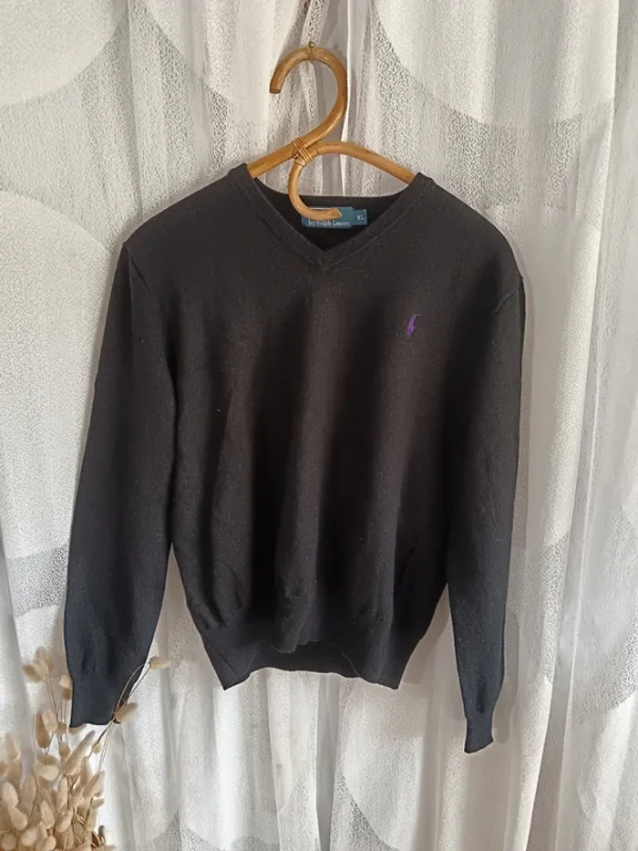Ralph Lauren " Pull noir en Laine merinos " taille XL - photo numéro 6