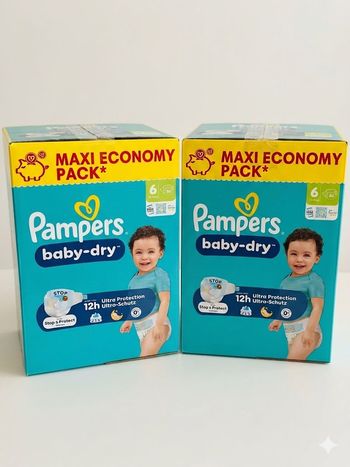 2 Cartons Pampers T6 13-18kgs 172 Couches