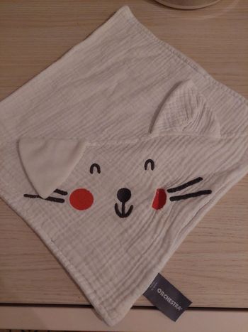 Orchestra - doudou lange ours chat blanc