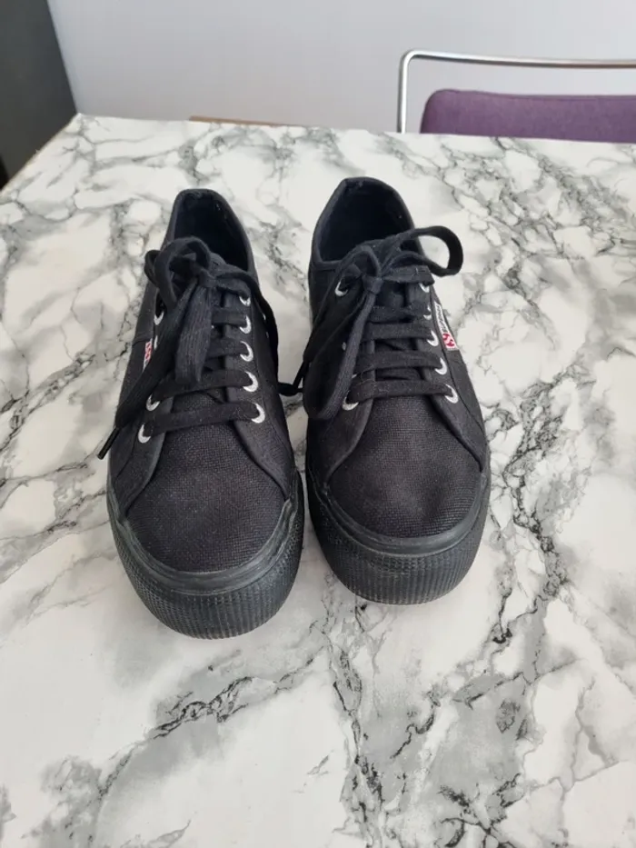 Basket Superga a plate-forme noir - photo numéro 4