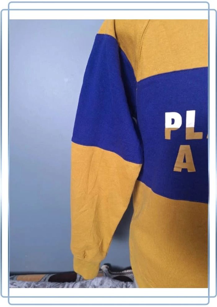 Sweat col rond / crewneck miller lite homme violet et moutarde / taille M (297) - photo numéro 5