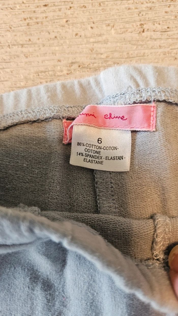 Legging gris clair légèrement évasé, avec poche et froufous dans le bas, Mini chine, 6 ans - photo numéro 4