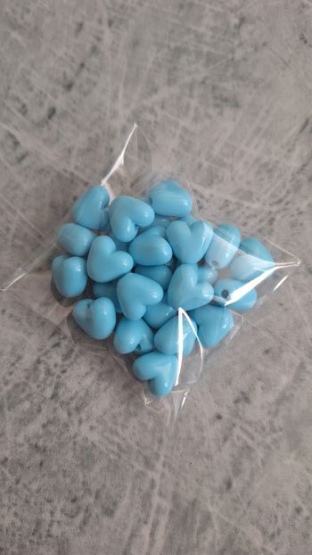 Perles coeur bleu