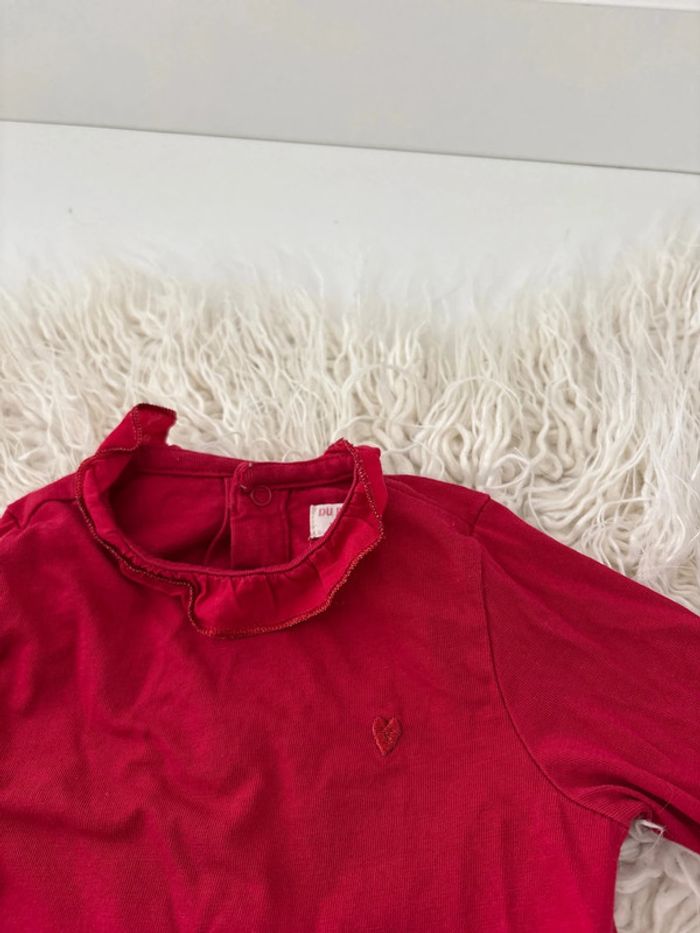 Pull fin rouge DPAM fille 9 mois - photo numéro 2