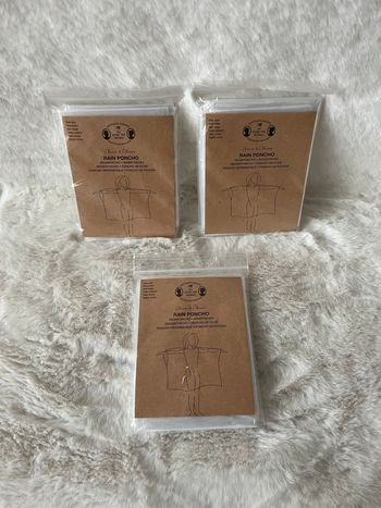 Lot 3 Ponchos imperméables transparents taille unique