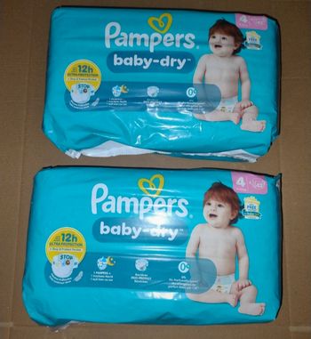 Pampers baby dry couches taille 4 (2 x 43 couches) 9-14 kg