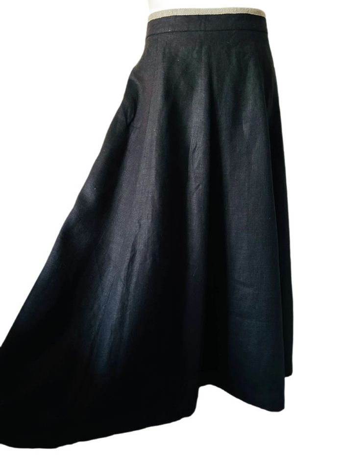 🖤🌿Jupe longue vintage en lin noir taille 44/46 Krüger Trachten Cottagecore Long Black Linen Skirt🌿🖤 - photo numéro 7
