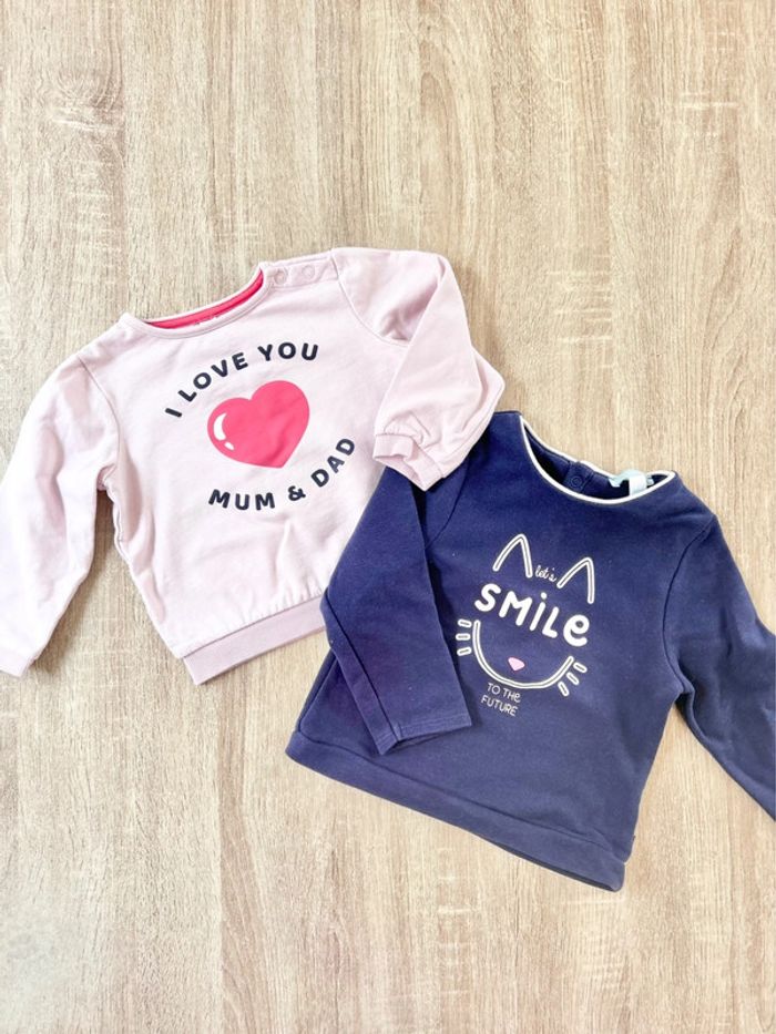 2 sweats-pulls bébé fille