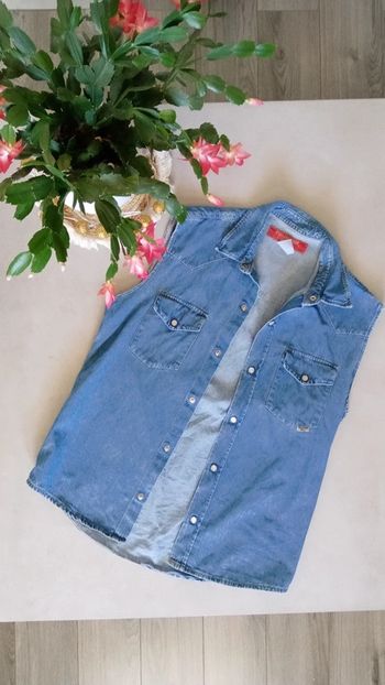Chemise jean sans manches/jacket jean
