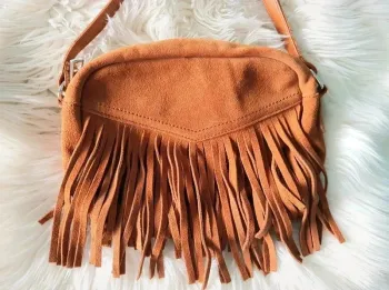 👜Magnifique petit sac en croute de cuir camel pimkie neuf jamais porté
