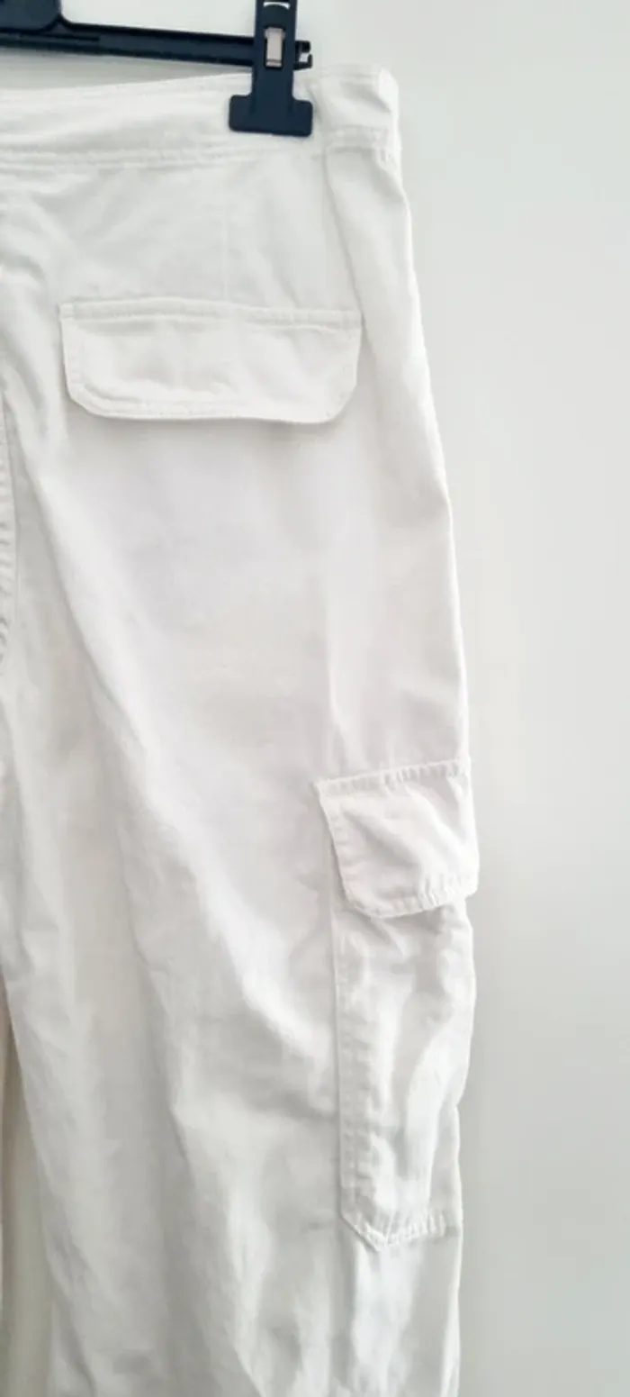 Jean blanc cargo 38 zara - photo numéro 7