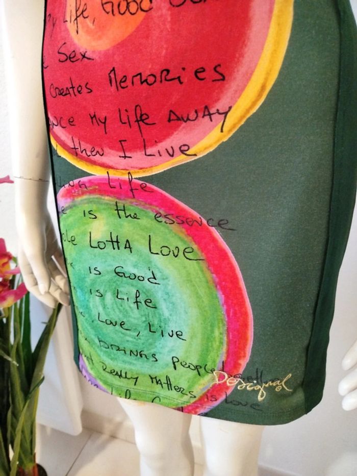 Robe verte Desigual coupe fourreaux printemps été - photo numéro 5