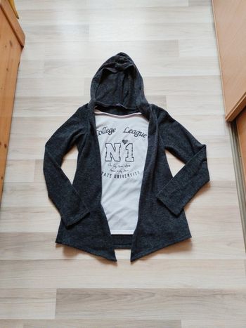 Pull gilet à capuche