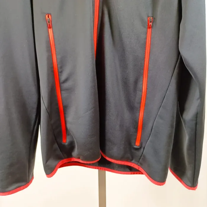 Veste à capuche Adidas grise noire et rouge bandes logo sport streetwear sport homme M A1525 - photo numéro 5