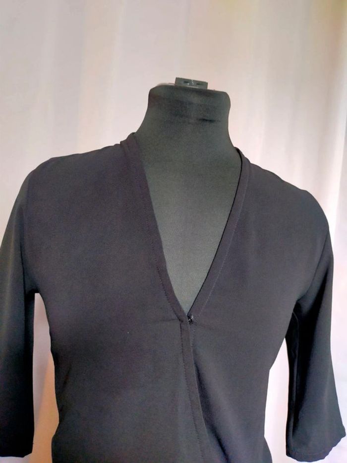 Robe noire drapée IKKS – T. 34 - photo numéro 3