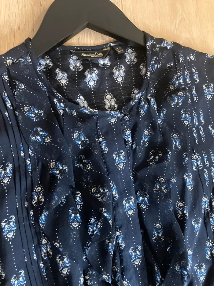 Massimo Dutti chemisier bleu marine motif - photo numéro 5