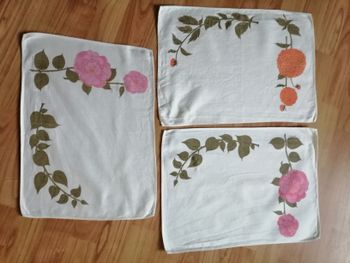 lot de 3 serviettes de table fleurie