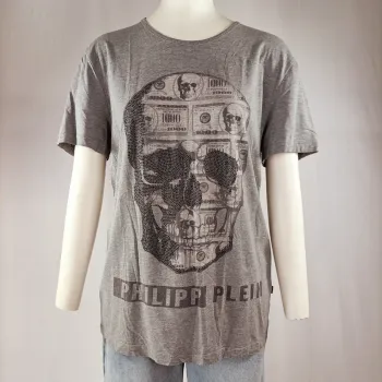 tshirt philipp plein vintage crâne gris coton L