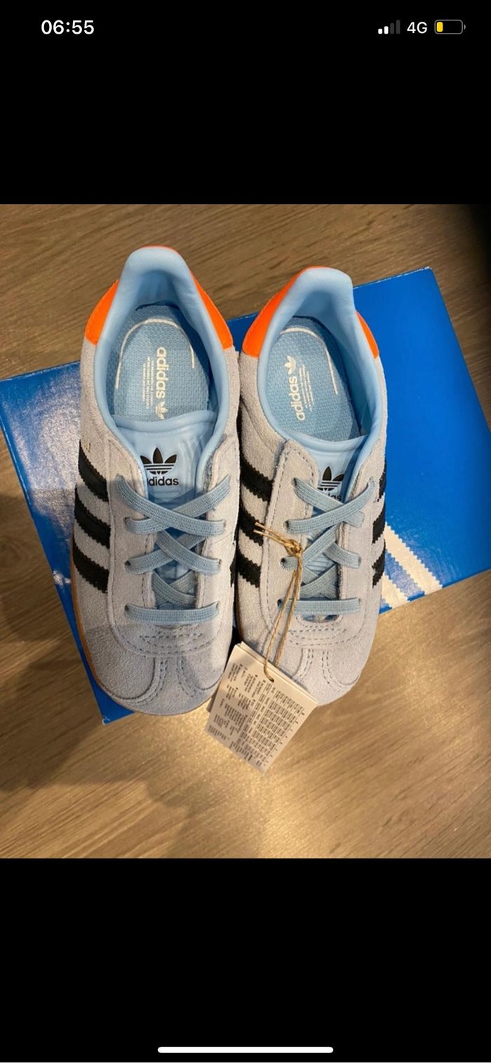 Adidas gazelle bleues et orange - photo numéro 10