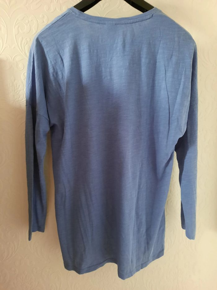 T-shirt manche longue bleu simple - photo numéro 4