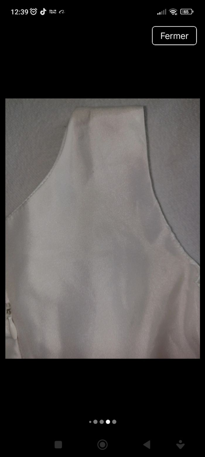 Jolie robe de cérémonie blanc cassé et rouge taille 6ans - photo numéro 5