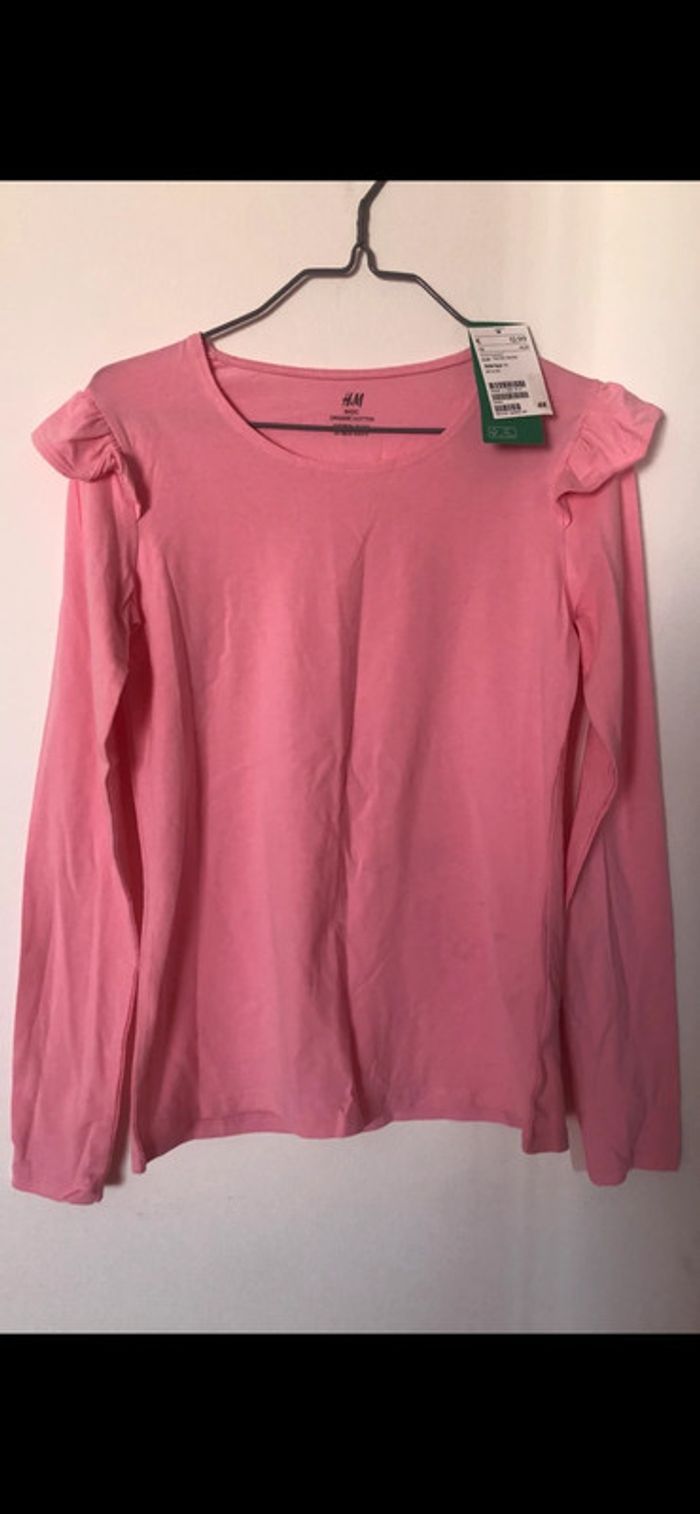 2 t shirts filles manches longues H&M 12-14 ans