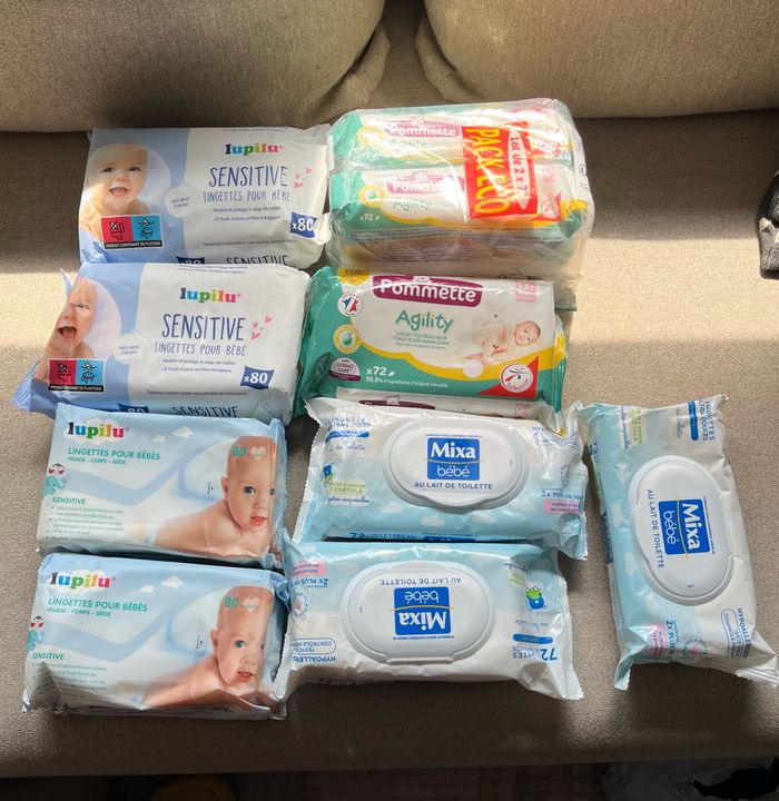 Le lot de lingettes,Lupilu,Mixa et Pommette