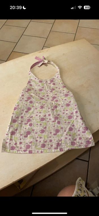 Debardeur dos nu 8 ans blanc violet vert