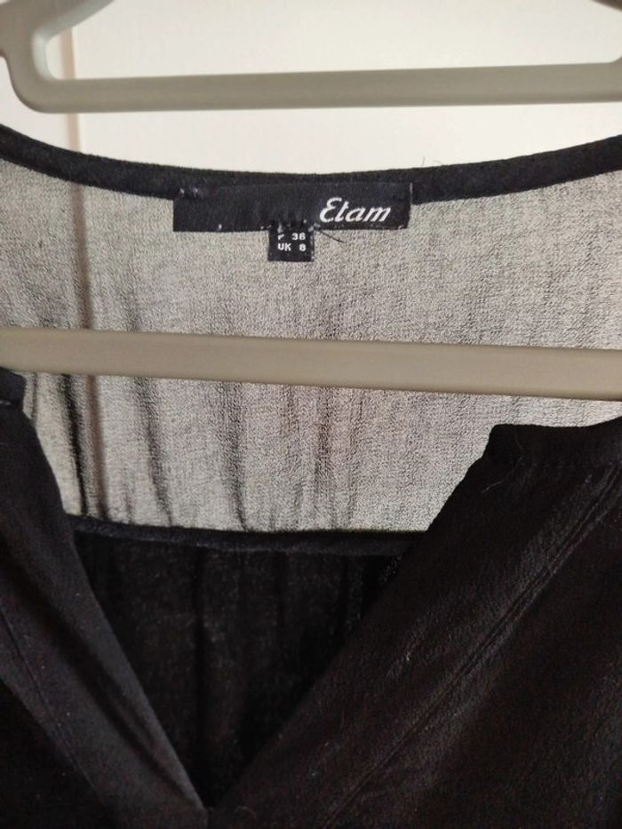 petit haut noir manches courtes Etam taille 38 - photo numéro 9
