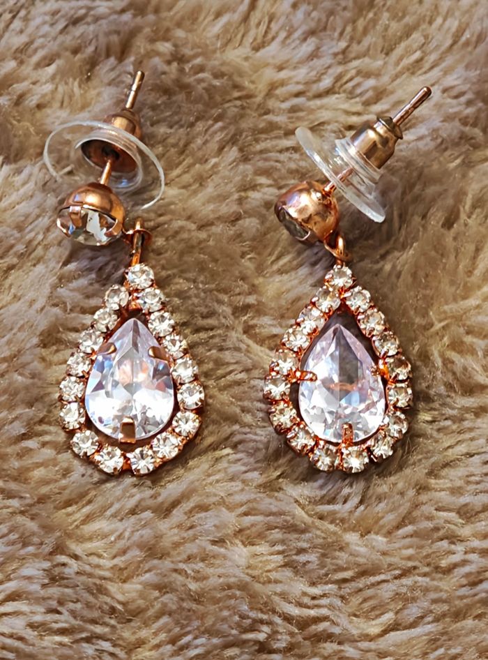 Parure Luxe Noël Chic 💎 Mariage Cérémonie Or Rosé - Cadeau Prêt à Offrir - photo numéro 2