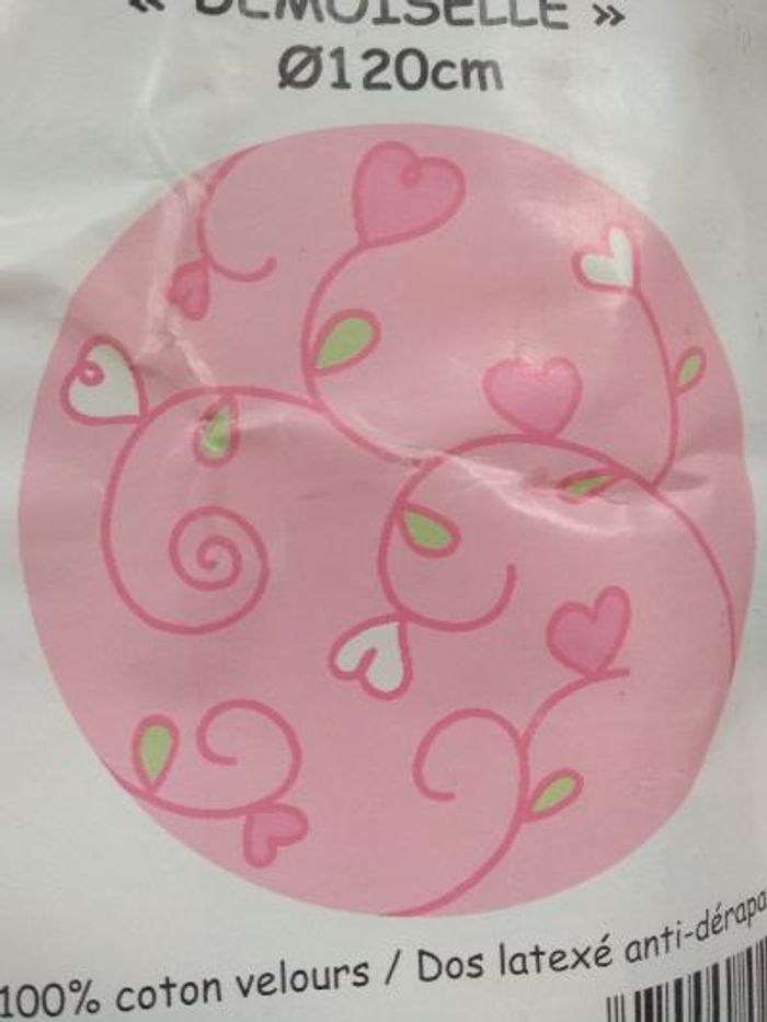 2 Tapis identiques neufs chambre fille rose vert blanc - photo numéro 5