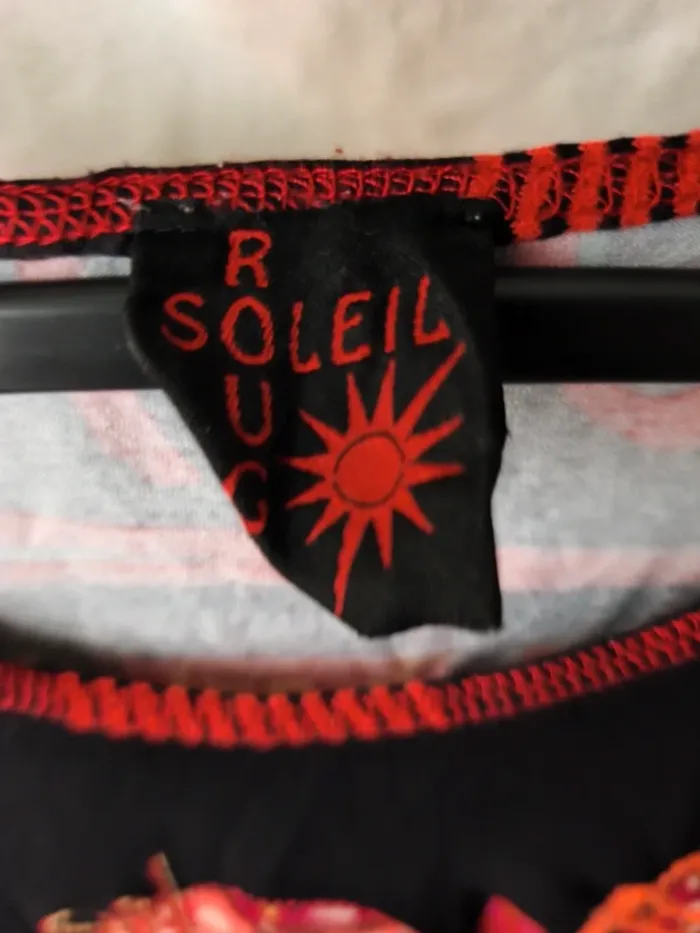 Haut manche longue - taille 36 - Rouge Soleil - photo numéro 2