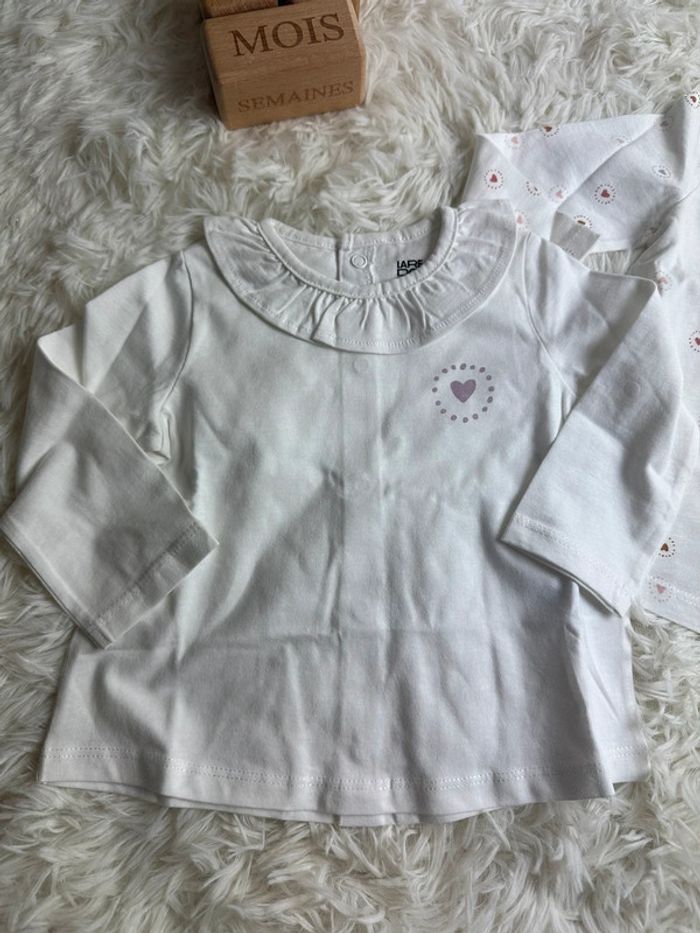 Lot de 2 tshirts manches longues la redoute kids taille 9 mois - photo numéro 2