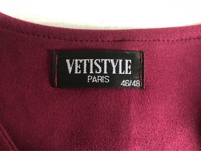 AN25-Veste fantaisie (entre le bordeaux et lie de vin) T 46-48 portée 1 soirée - photo numéro 7
