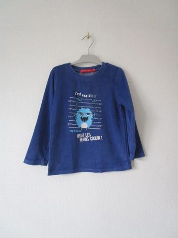 Haut pyjama velours Tissaia 5 ans TBE