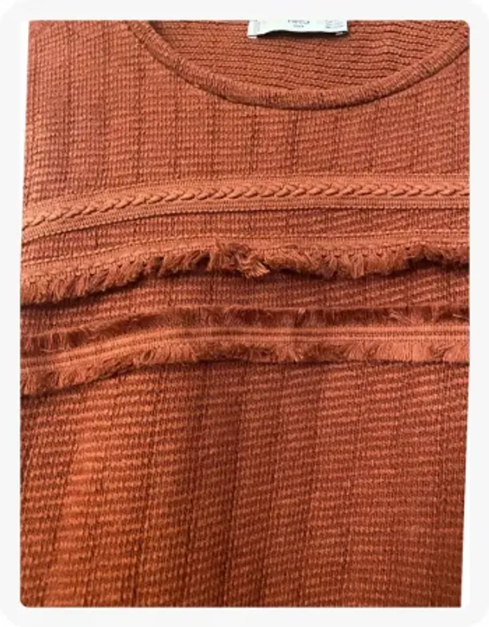 Pull rouille à franges Mango - photo numéro 2