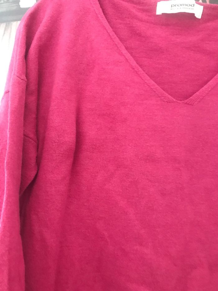 Petit pull rose Promod col V taille 38 - photo numéro 5