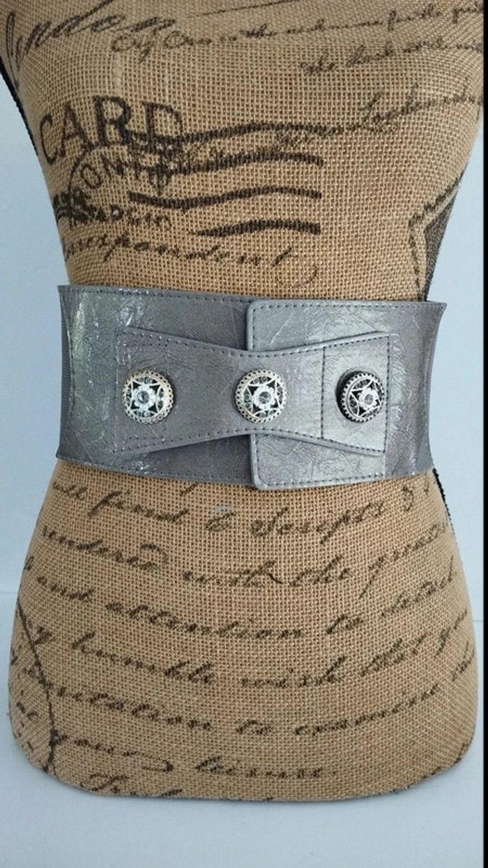 Ceinture élastique grise scratch 75 cm - photo numéro 2