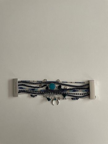 Bracelet hipanema bleu argent