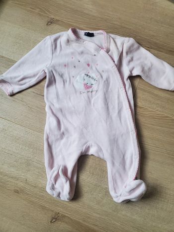 🌴 Pyjama rose velours kiabi taille 3 mois