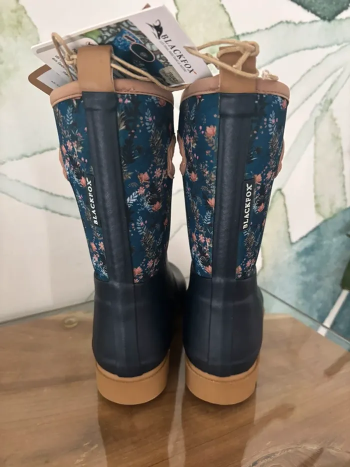 Bottes femme fleurs Blackfox isothermique bleu - photo numéro 3