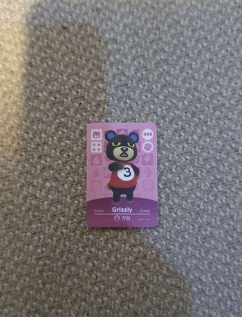 Mini Carte Amiibo NFC Animal Crossing Nintendo Grizzly