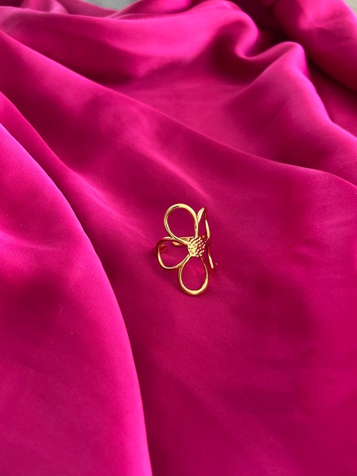 Bague tendance fleur acier inoxydable - photo numéro 2