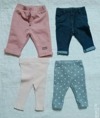 Lot 4 leggings jeggings 3 mois Disney Minnie