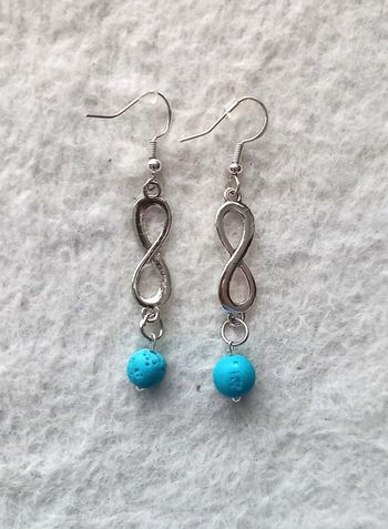 boucles oreilles pendants lave grecque fait maison