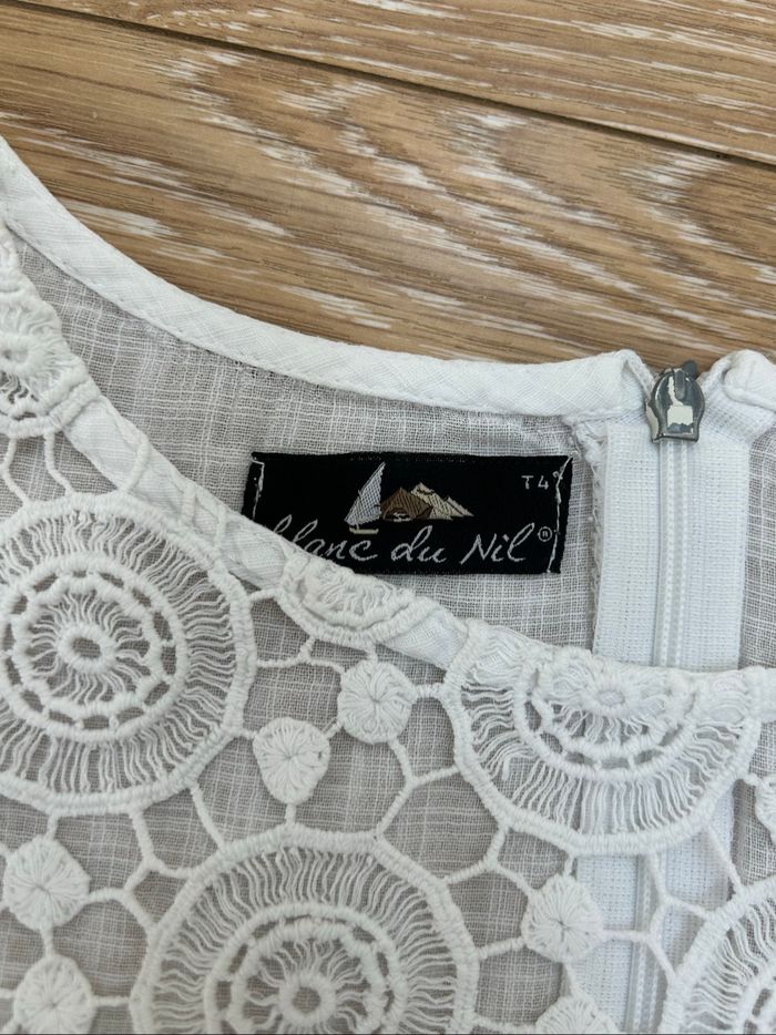 Débardeur haut blanc du Nil en coton et dentelles - 42/44 - photo numéro 3