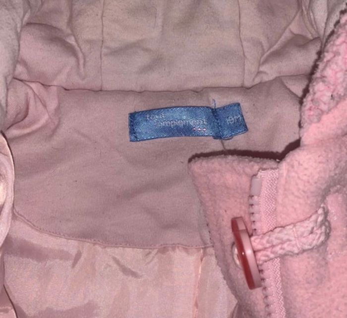 Combinaison polaire épaisse rose 18 mois marque TOUT SIMPLEMENT