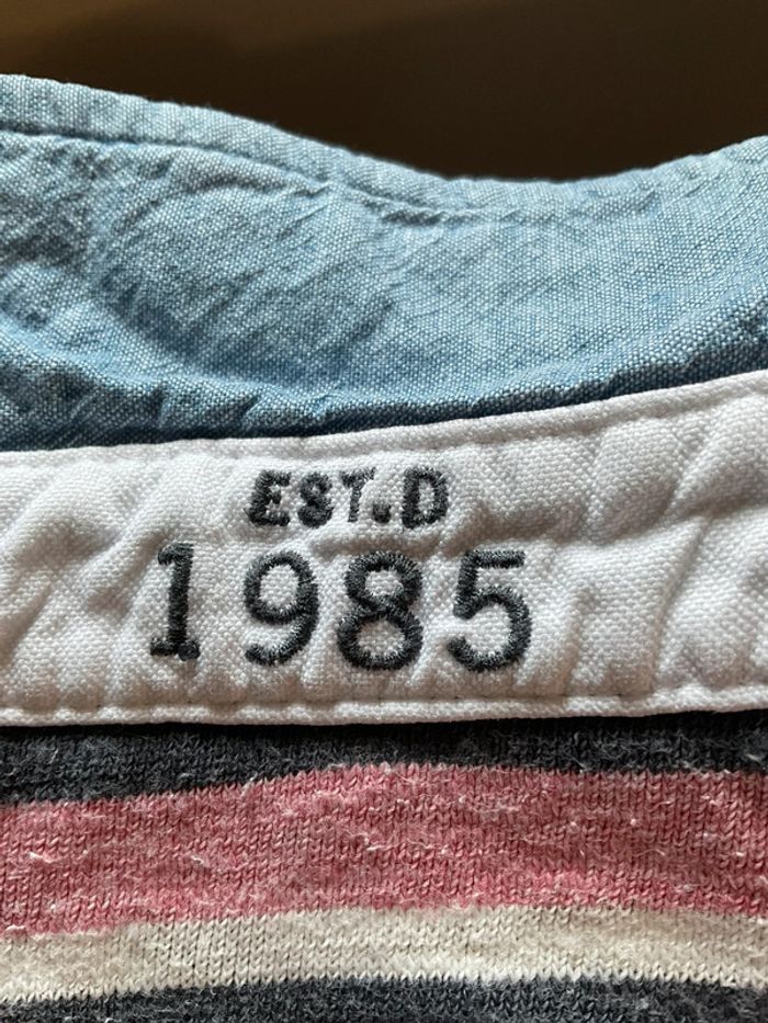 Polo rose, marine et blanc pour homme Tommy Hilfiger taille M 031 - photo numéro 4