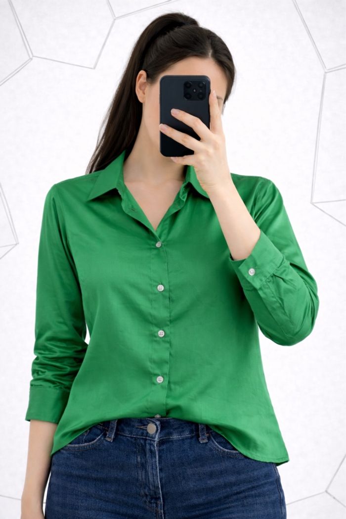 Chemise Zara Verte Satiné