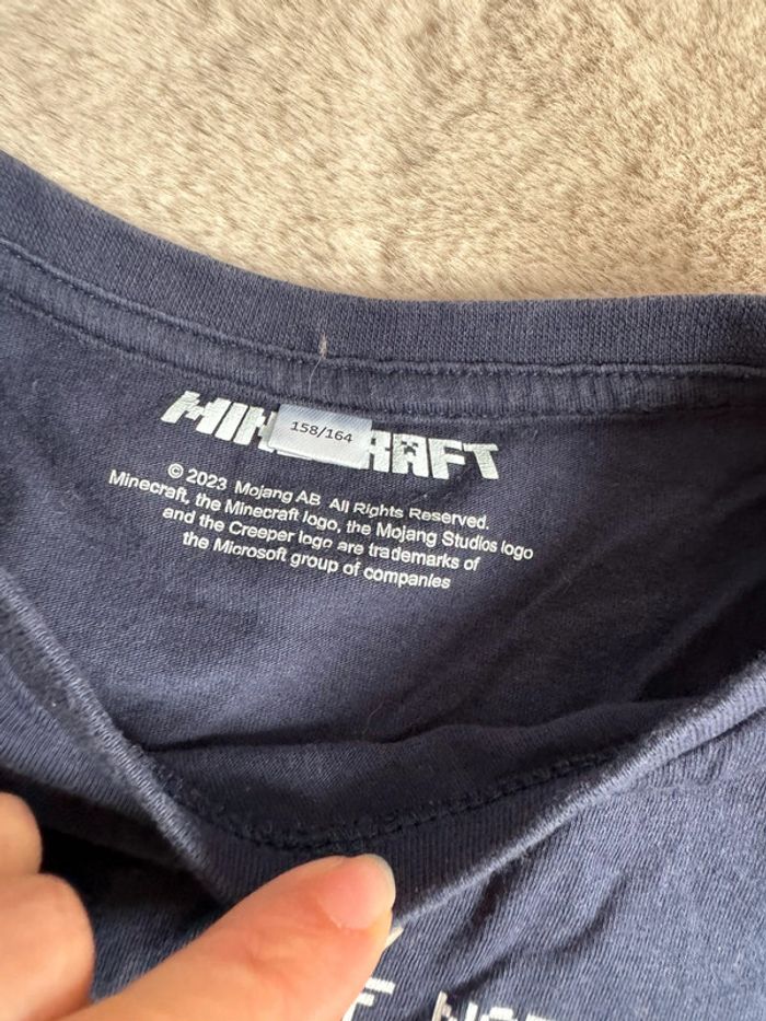T-shirt Minecraft manches courtes marine 13 ans - photo numéro 2